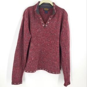 Vintage Woolrich 90s Ruby Wool Blend Quarter Zip Knit Pullover Sweater Medium